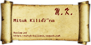 Mituk Kiliána névjegykártya
